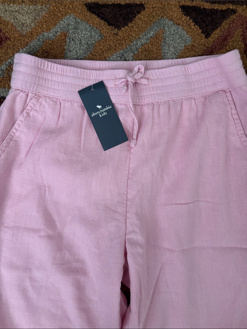 abercrombie kids pink linen pants